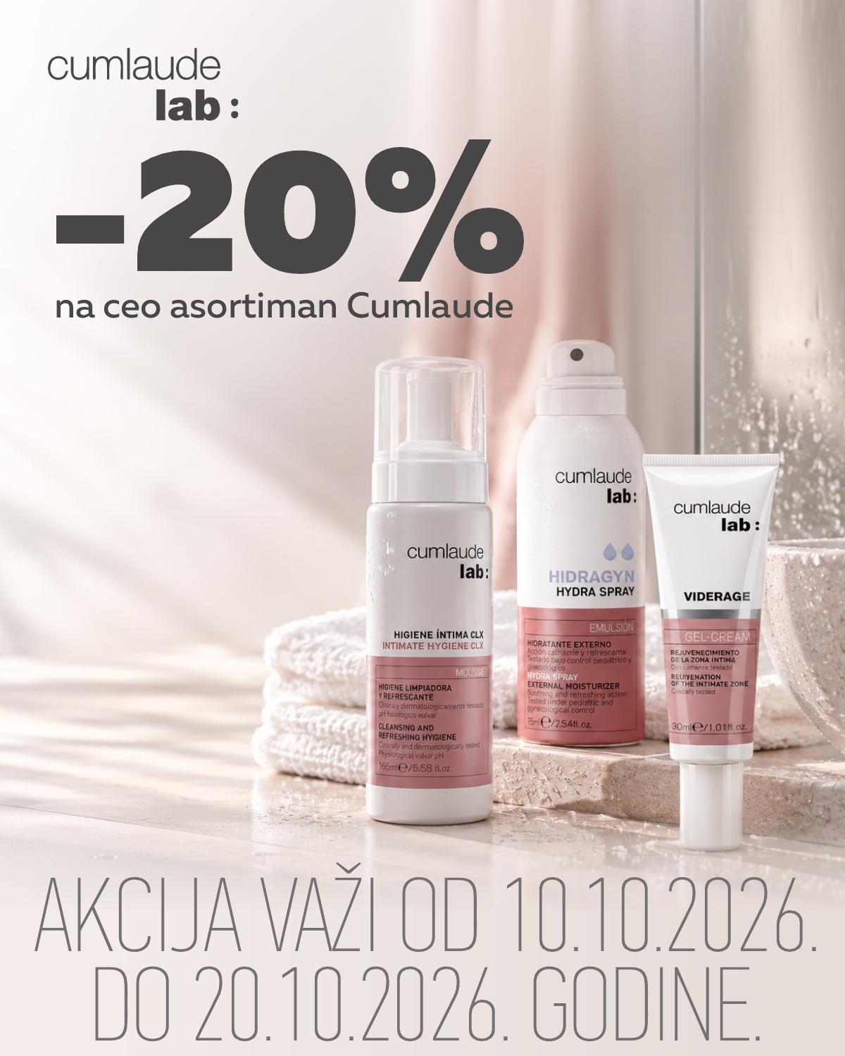 20% popusta na odabrane Cumlaude proizvode.